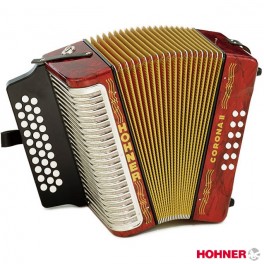 ACORDEON HOHNER CORONA II ROJO