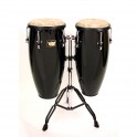 CONGAS CROWN 10"+11" BLACK C/SOPORTE DOBLE