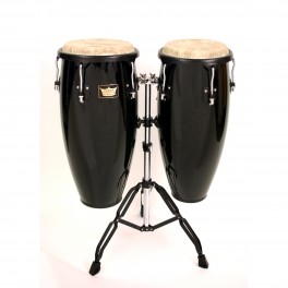 CONGAS CROWN 10"+11" BLACK C/SOPORTE DOBLE